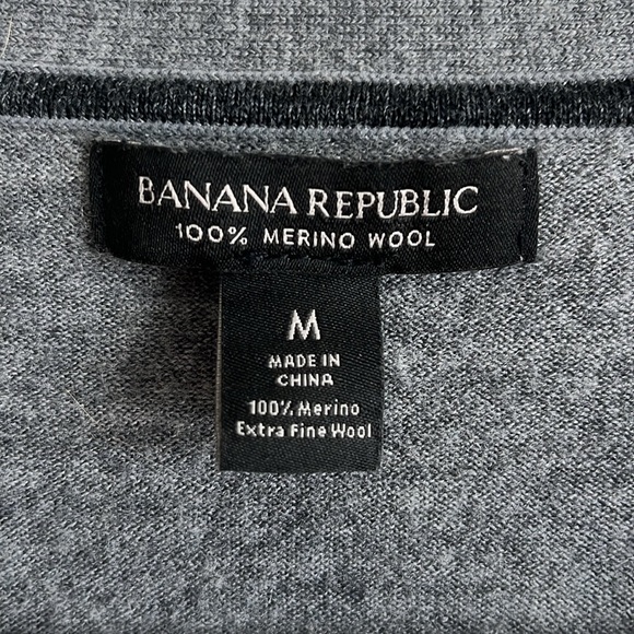 Banana Republic 100% Washable Merino Wool Cardigan Sweater. Gray. M - Picture 3 of 4
